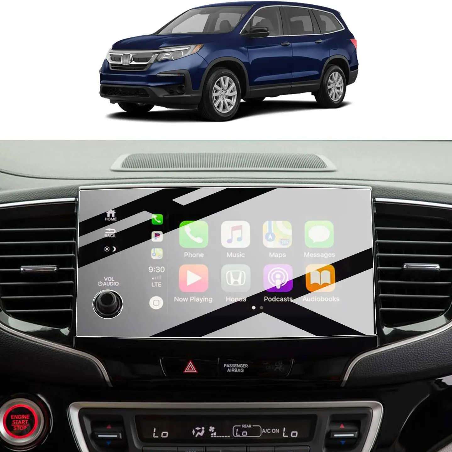 Фото Защитная пленка из закаленного стекла для Honda Pilot Sport/EX-L/Elite/Touring/2019-2022, 8-дюймовый навигационный GPS-экран, аксессуары №1