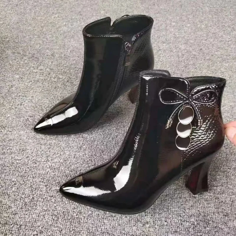 Women's Wedge Boots Short Boots Lace-Up Boots Women's Fashion Women's Boots Heel Retro Short Boots Pointed Toe Botas  2023