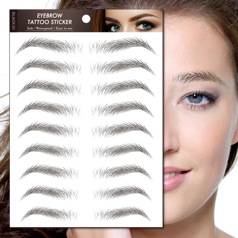 

6D Hair Like Eyebrows Stickers Makeup Waterproof Eyebrow Tattoo Sticker Long Lasting Natural Fake Eyebrow Stickers Cosmetics