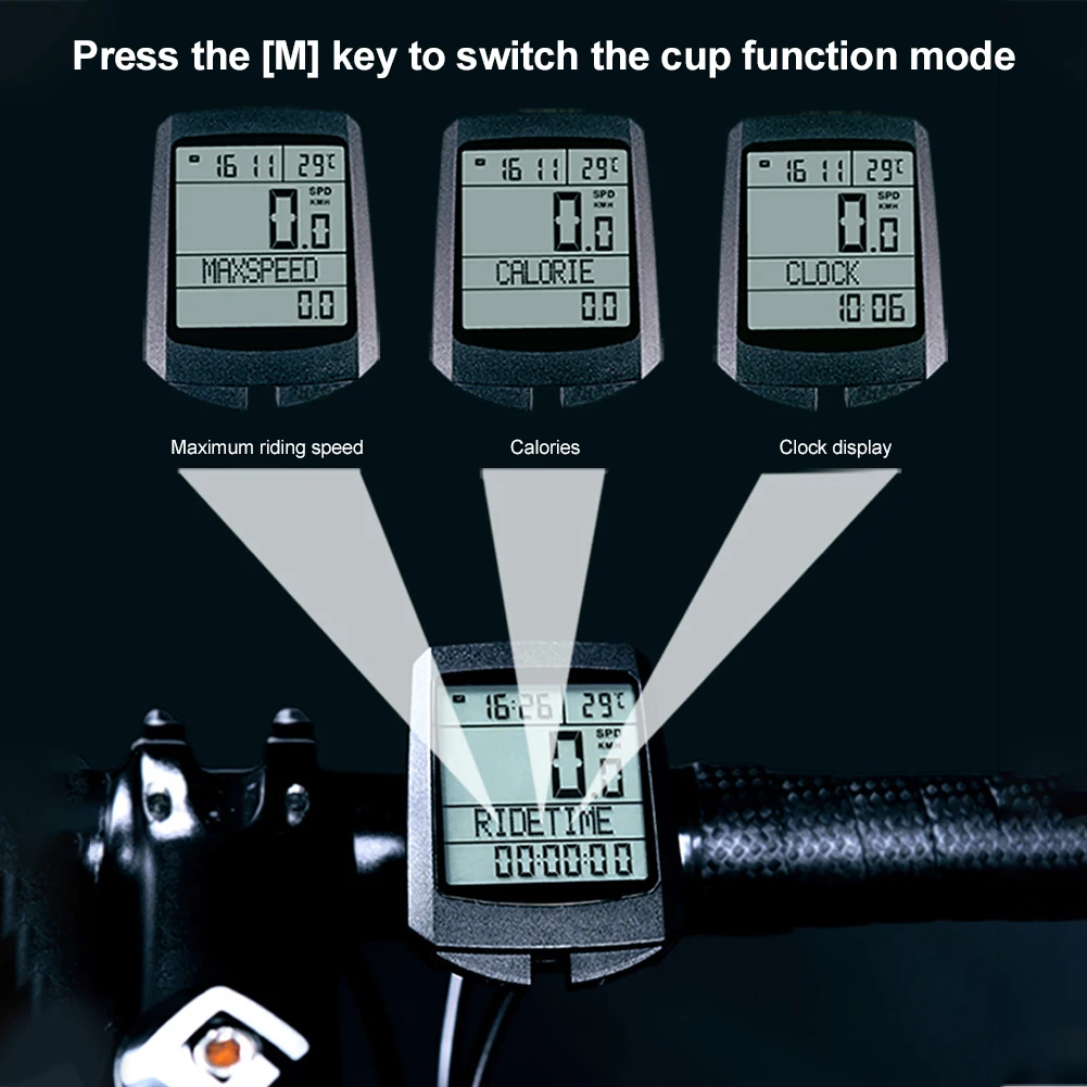 Велосипедный Многофункциональный секундомер велосипедный компьютер светящийся