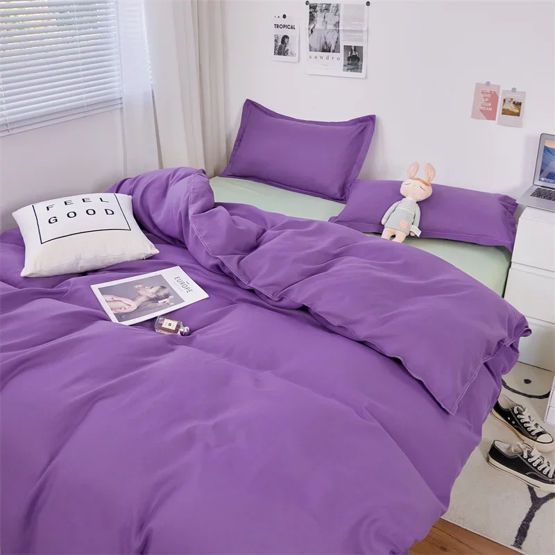 

Solstice домашний текстиль, однотонный фиолетовый пододеяльник, наволочка, простыня, простой комплект постельного белья для девочек, подростков, женщин, Комплект постельного белья для спальни