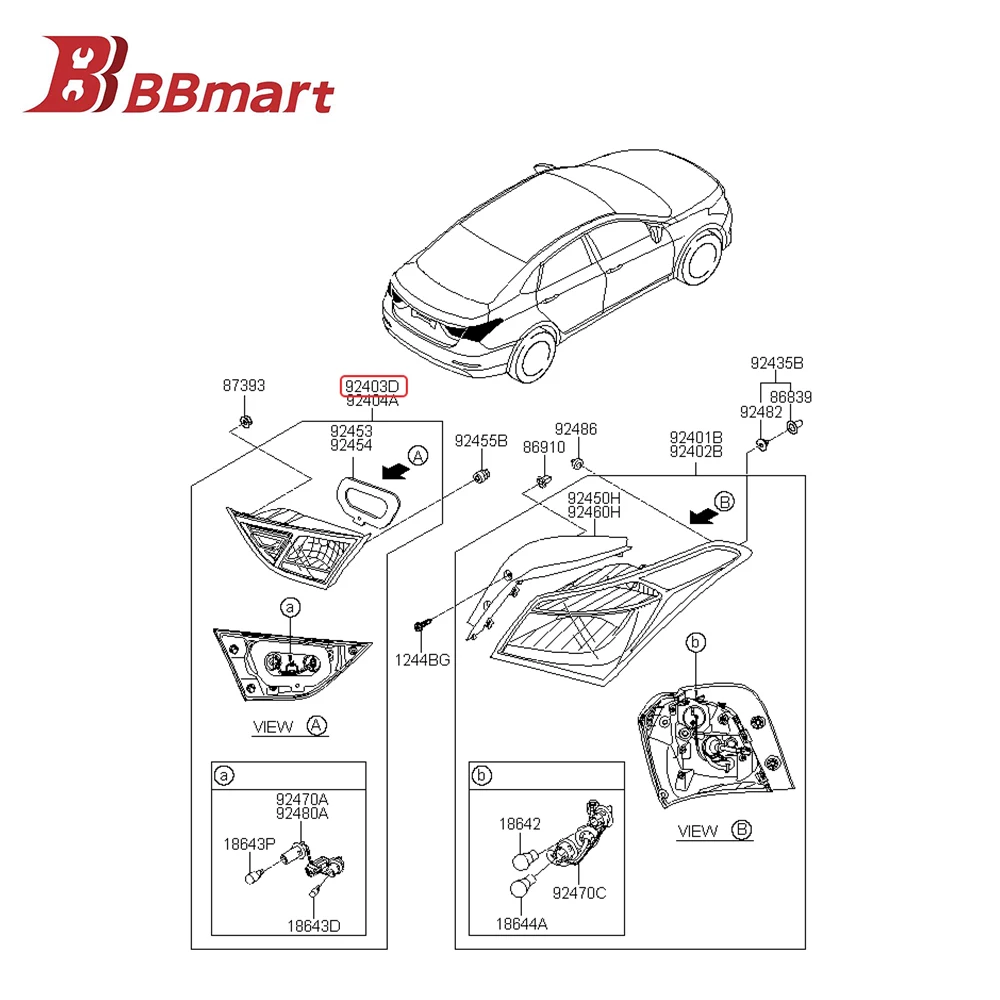 

92403-B3100 BBmart Auto Parts 1 Pcs Tail Light Rear Lamp Left For Hyundai MISTRA 14 Factory Low Price Car Accessories