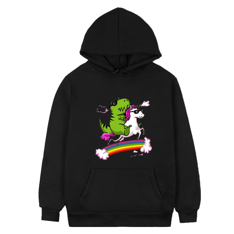 

T-Rex динозавр езды единороги от Underheaven кавайная одежда Свитшот креативные зимние топы унисекс буквы уличная мода пара