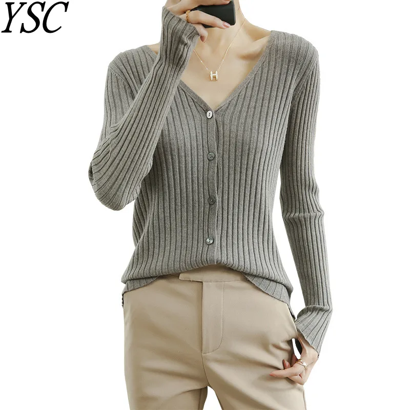 

2022 Специальное предложение Женский вязаный кашемировый кардиган с круглым вырезом и длинным рукавом классический однотонный кардиган высокого качества на плоской подошве