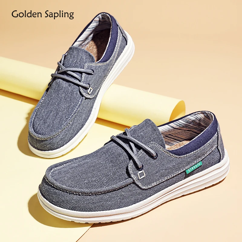 

Golden Sapling Retro Man Loafers Canvas Men's Casual Shoes Classics Moccasins Fashion Platform Flats Leisure Office Male Loafers