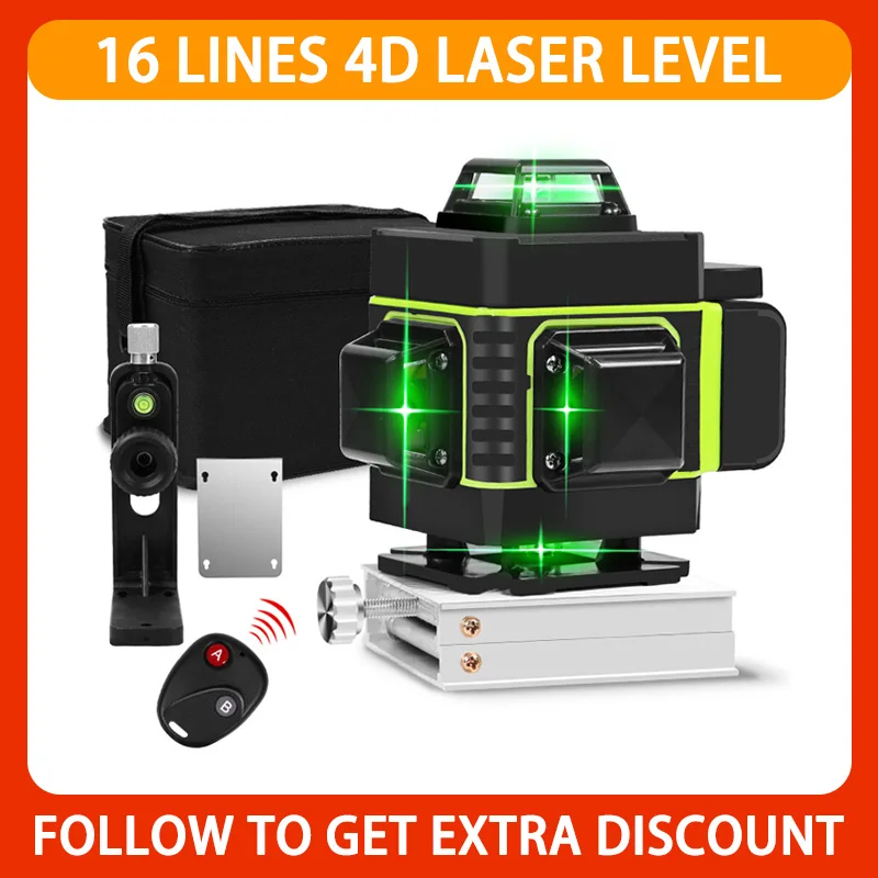 

16/12 Lines 4D Laser Level green line SelfLeveling 360 Horizontal And Vertical Super Powerful Laser level green Beam laser level