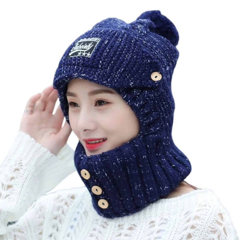 

M2EA шапка с капюшоном шарф зимняя шапка шарф маска комплект зимняя Балаклава Капюшон Лыжная Маска Вязаная охотничья шапка женская флисовая подкладка