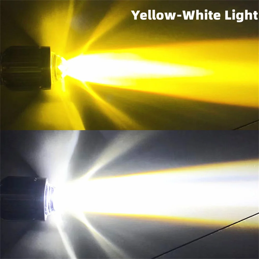 

Motorcycle LED Headlight H4 BA20D 12V Moto Super Bright Beam Yellow White Light Dual Color Modified Lamp Motobike Accessories