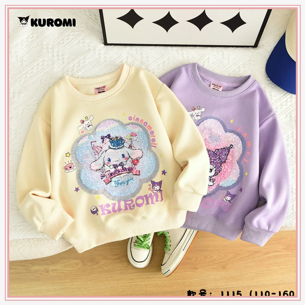 

2023 My Melody Cinnamoroll Kawaii аниме Sanrio Детская толстовка с длинным рукавом милый мультфильм Kuromi детская повседневная одежда игрушка для девочки