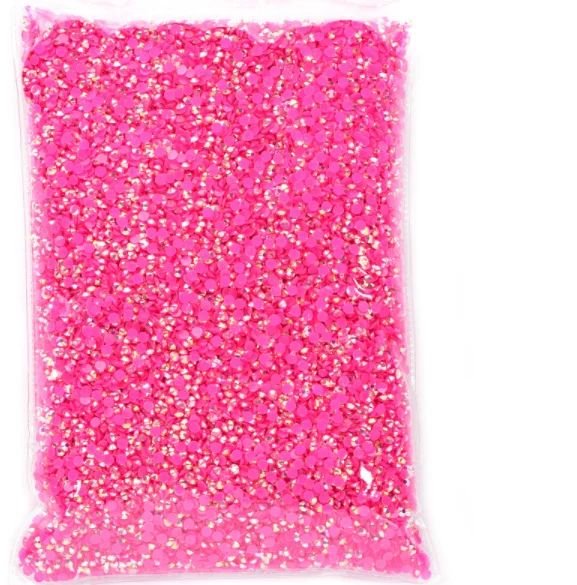 

Jelly Deep Rose redAB Color 2~6mm Flatback Resin Non hotfix Rhinestones in Bulk Package Plastic Nail Art Decoration for Garment