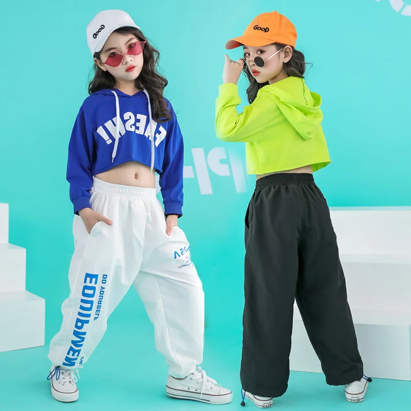 

New hip hop girls hip hop suit fashion show Korean navel top children's Jazz Dance Watch performance clothes