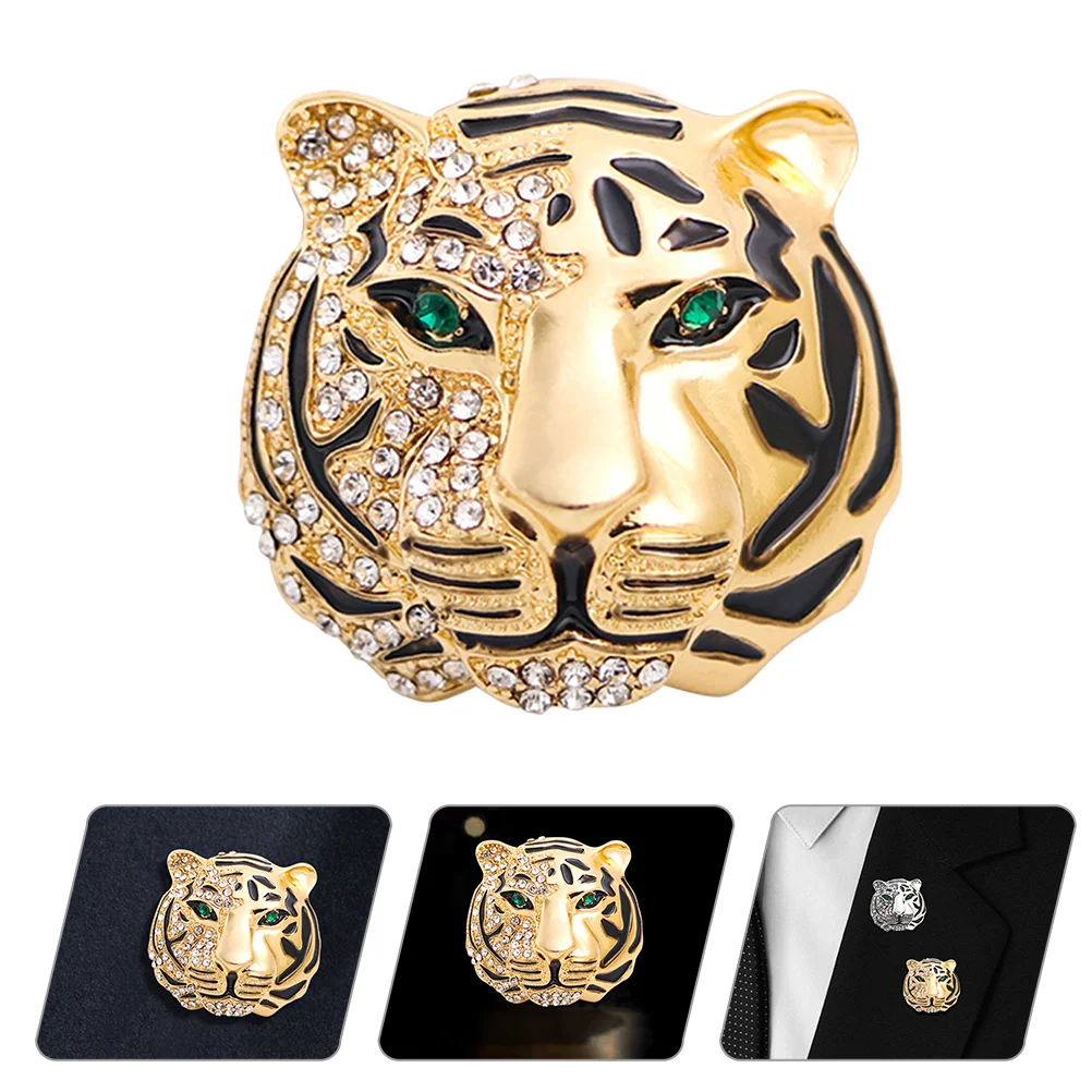 

Shiny Tiger Brooch Suit Breastpin Decorative Brooch Chic Lapel Accessory