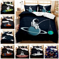 child cartoon astronaut duvet cover bedding set king size teen boys kidsgalaxy stars out space pattern comforter cover black