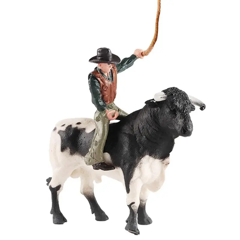 

Cowboy Riding Bull Figurine Simulated Wild Mother And Child Kangaroomodel Rodeoes Collection Playset Preschool Science