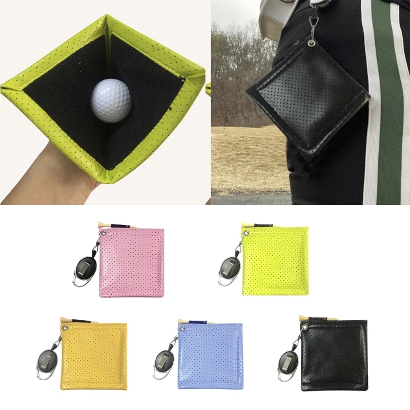 

Portable Golf Ball Clean Towel with Retractable Keychain Buckle Golf Pocket Towel Wiping Cloth Golf Ball Accessories