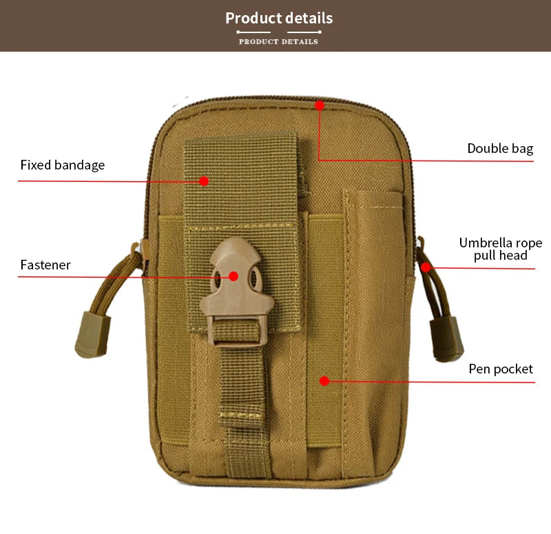 

Wear-resistant Sport Waist Bag Multiple Compartment Pockets Scratch Resistant Backpack Camouflage Tourist Backpacks Outdoor Bag