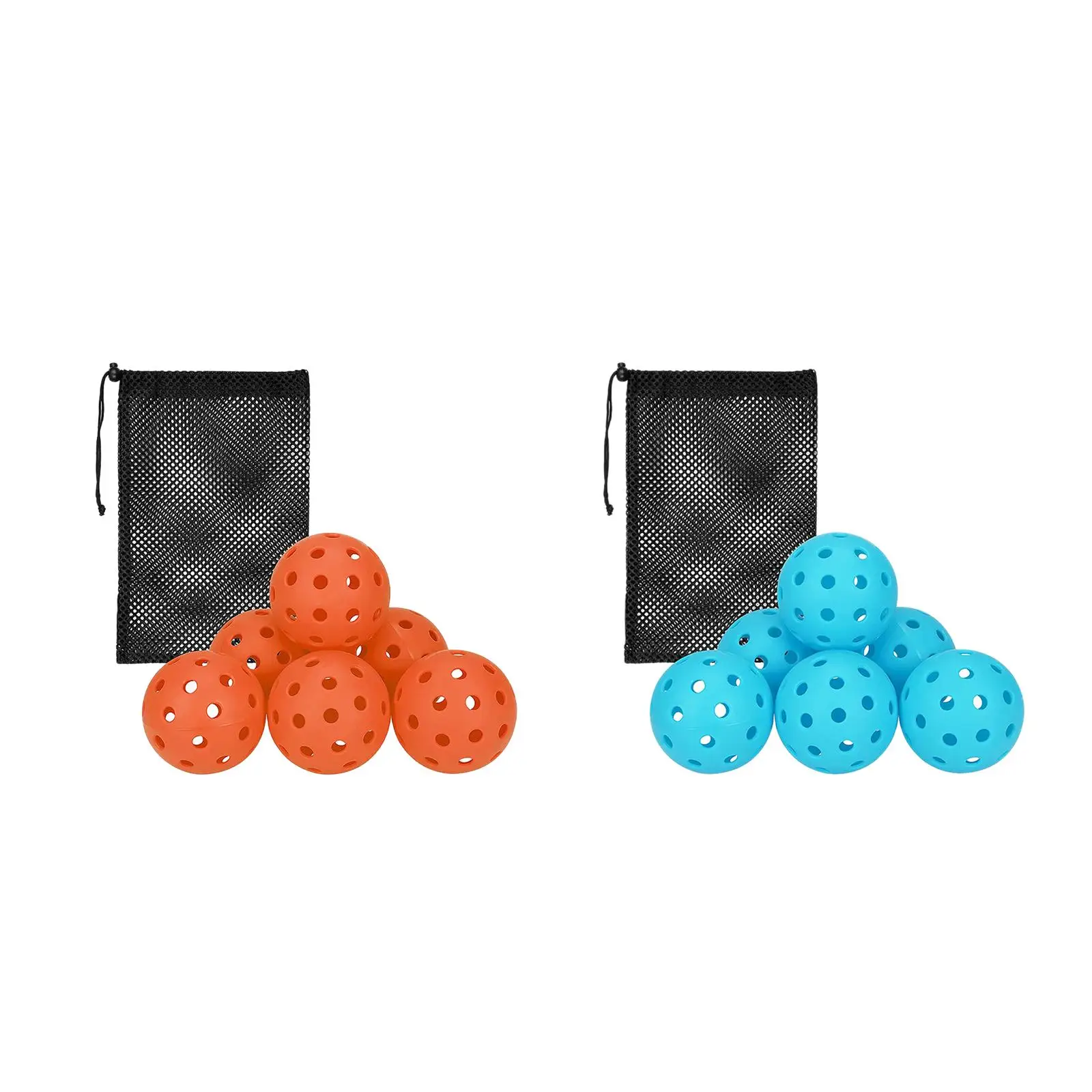 

6x 40 Holes Pickleball Balls Portable Golf Hollow Ball Pickle Balls for Training Practice Outdoor Sanctioned Tournament Play