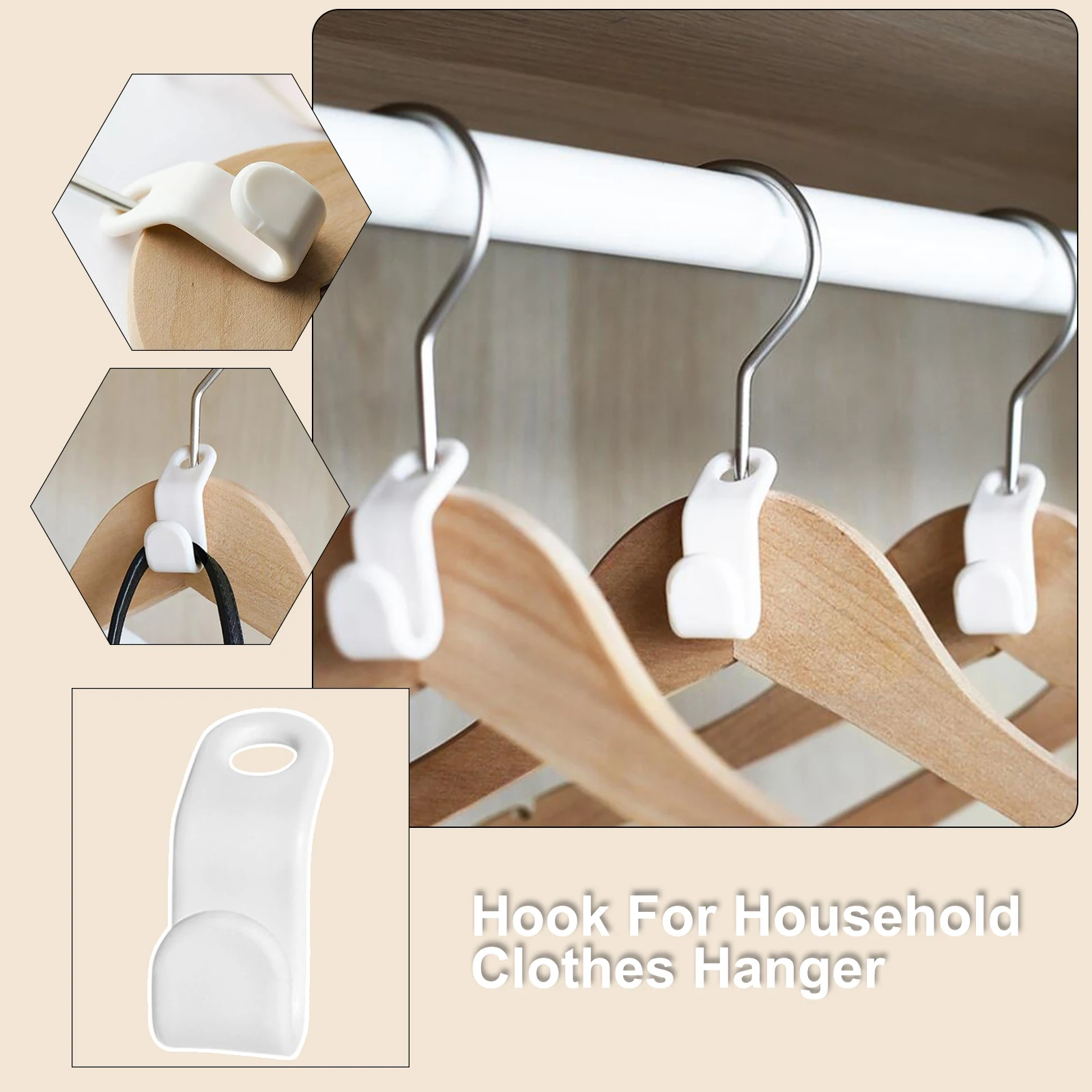 

12/24PCS Clothes Hanger Connector Hooks Closet Organizer Clip Space Saving Hanger Clothes Rack Cabinet Bedroom Storage