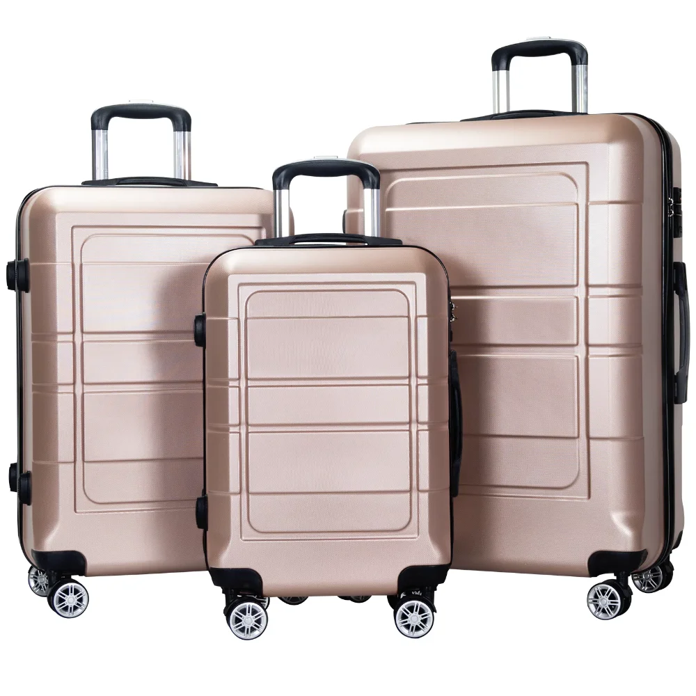 

AEDILYS 3 Piece Suitcase Luggage Set - Rose Gold