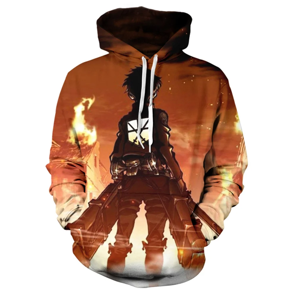 

Японские мультфильмы атака на Титанов Аниме толстовки High Street принт Aolamegs панк графические повседневные Пуловеры крутые Harajuku толстовки S