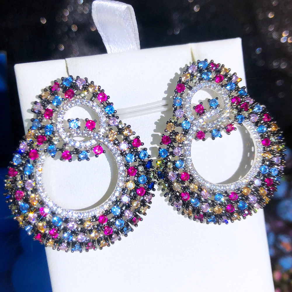 

Missvikki Роскошные блестящие серьги для невесты, свадьбы, танцорвечерние вечеринки, шоу, подарок для девушки, ювелирные изделия высокого качес...