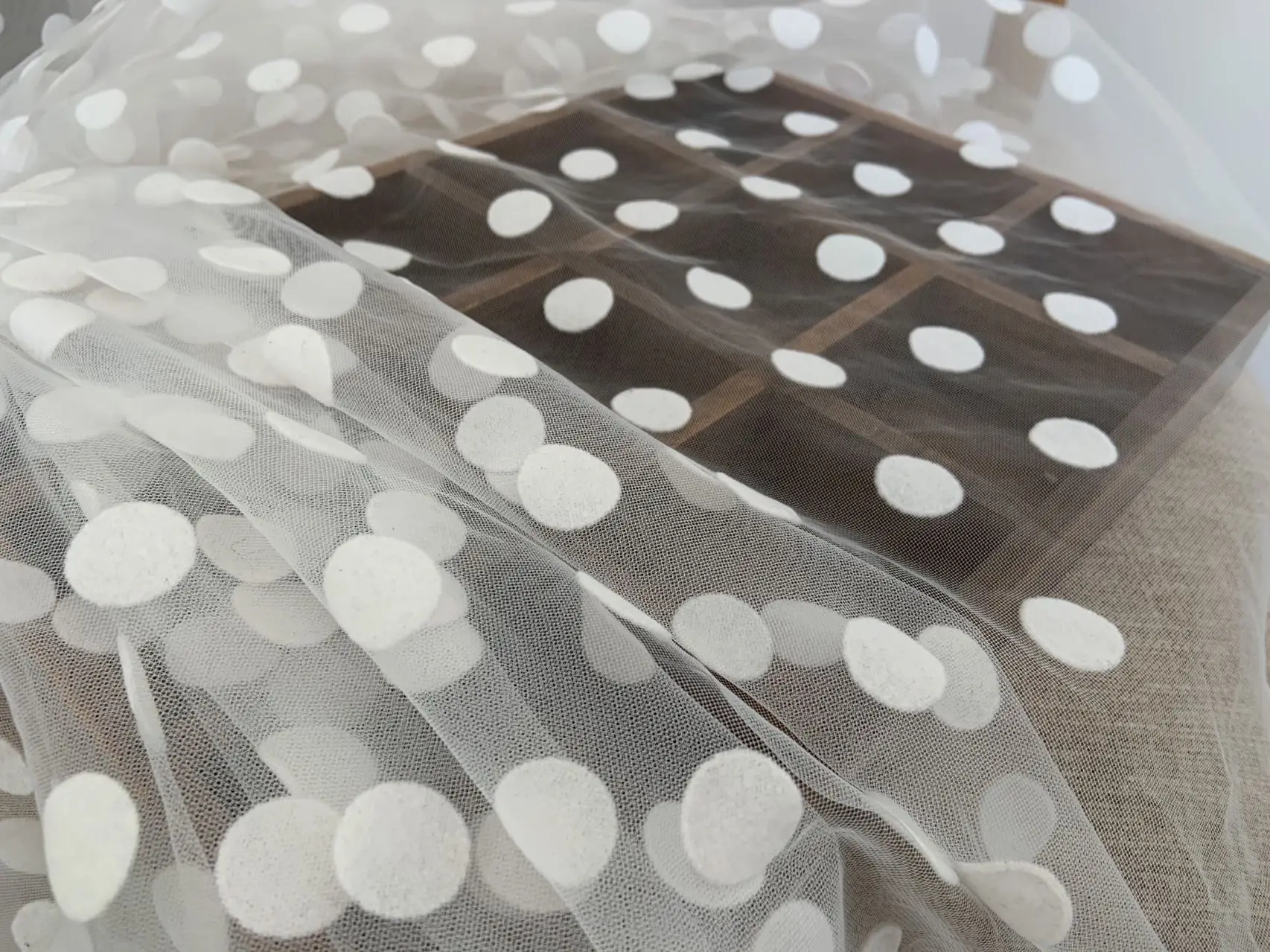 10 ярдов белая фотография тюль кружевная ткань флок фотосетка для занавески