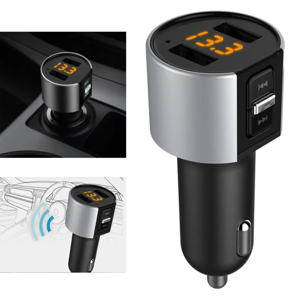 

5V 3.4A 2.4A и 1A USB LCD FM для автомобиля Bluetooth