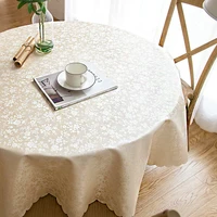 european luxury jacquard tablecloth beige bronzing round table cloth nordic table cover for wedding party decor home dust cover