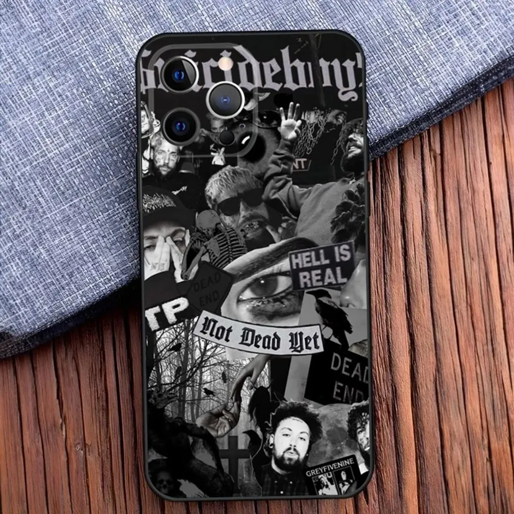 Чехол для телефона Rap Group S-Suicideboys-S G59 iPhone 16 15 14 13 12 11 Pro X XS Max XR Plus Mini Soft Black Cover