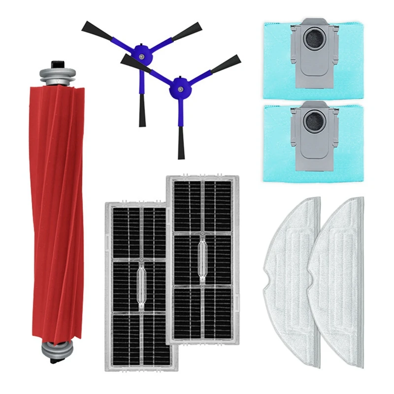 

Двойные роликовые основные боковые щетки, насадка на швабру, фильтры НЕРА, пылесборник, как показано на рисунке, пластик для Roborock S7 Maxv Ultra G10S PRO, запасные части