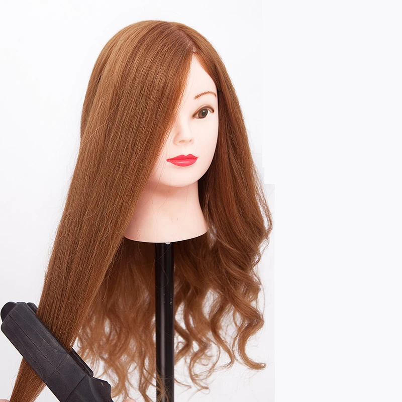 

80% real hair makeup mannequin head 18 inch hairdressing head model real hair fake head training wig model head perm model