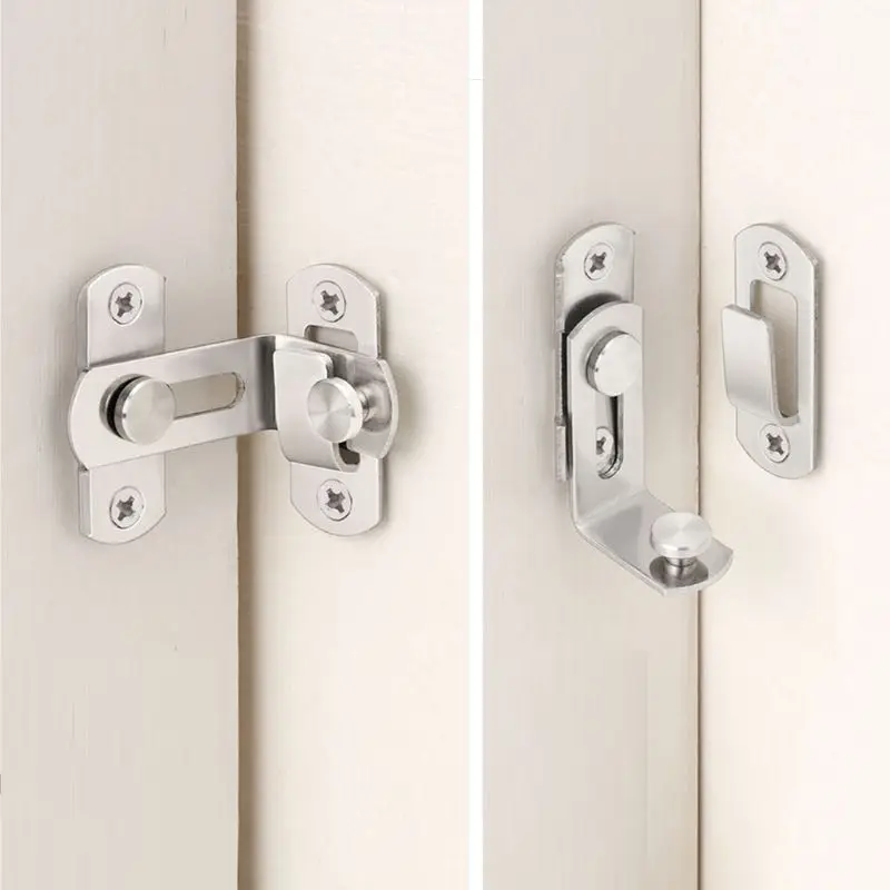 

Stainless Steel Right Angle Locking Latch Sliding Barn Door Lock Doors Windows Safety Security Home Anti-Theft Guard