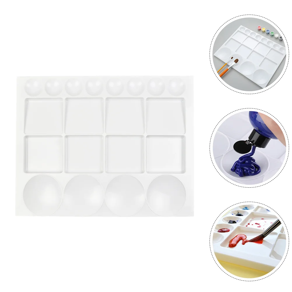 

Blender Paint Pallets Practical Color Palettes Painting Board Large Pigment Trays White Oil Plastic Watercolor Mixers