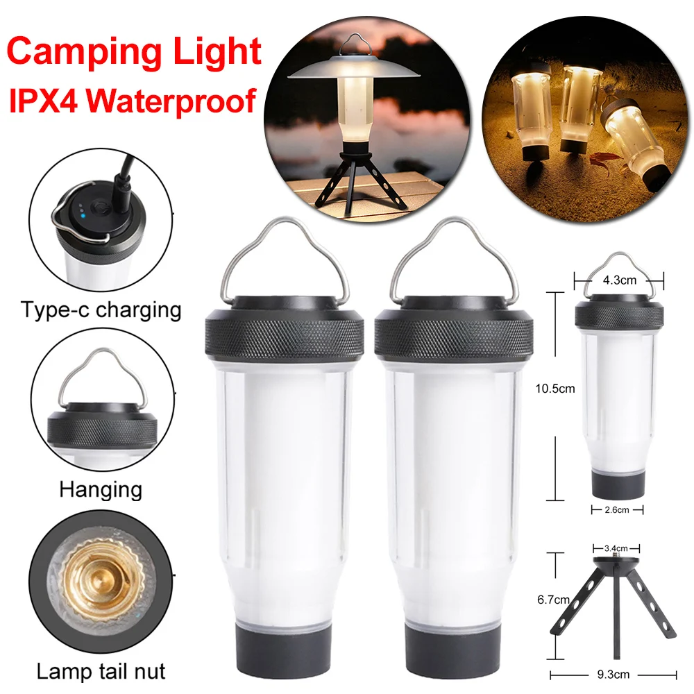

Перезаряжаемый портативный фонарь для кемпинга, яркий водонепроницаемый фонарь IPX4 для палатки, кемпинга, фонарик для экстренных случаев, походов, рыбалки, 3000 мАч