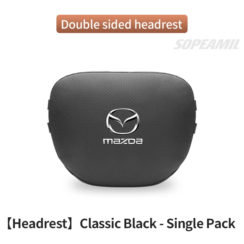 

Mazda 3 5 6 Axela Atenza CX30 CX5 CX7 CX8CX9 MX5 RX8 BT50 Кожаный подголовник автомобиля Поддержка шеи Сиденье Поясничная подушка Мягкая подушка для шеи