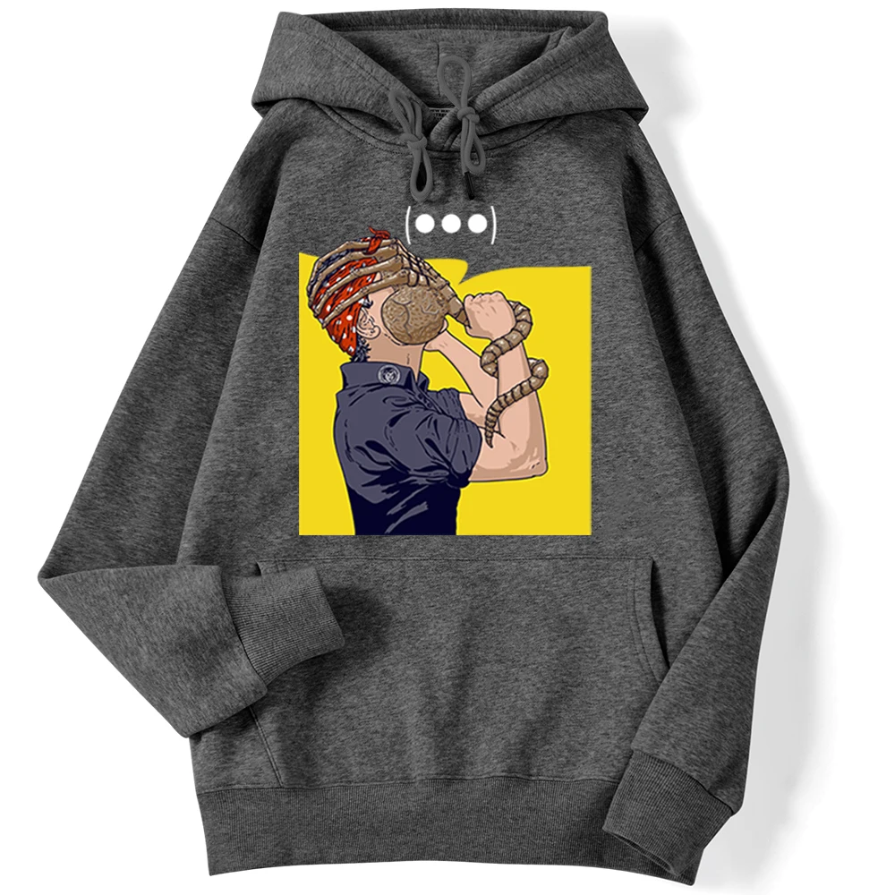 

Face Worm Funny Hip Hop Print Mens Sweatshirt Cute Pocket Streetwear Autumn Fleece Hoodies Fashion Loose New Male Sportswears