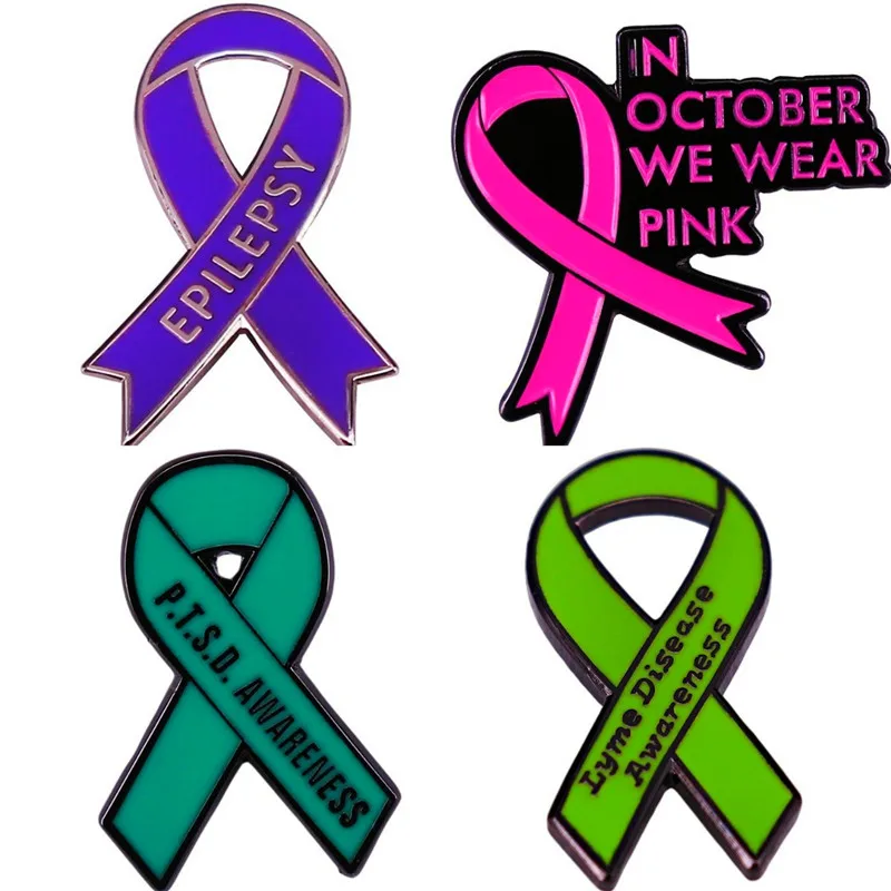 

Epilepsy Alzheimers PTSD Autism Awareness Ribbon Pin Enamel Brooch Alloy Metal Badges Lapel Pins Brooches Jewelry Accessories
