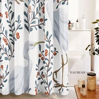 not inwhite crane waterproof shower curtain thicken anti mold fabric bathroom toilet curtain bath partition accessories custome
