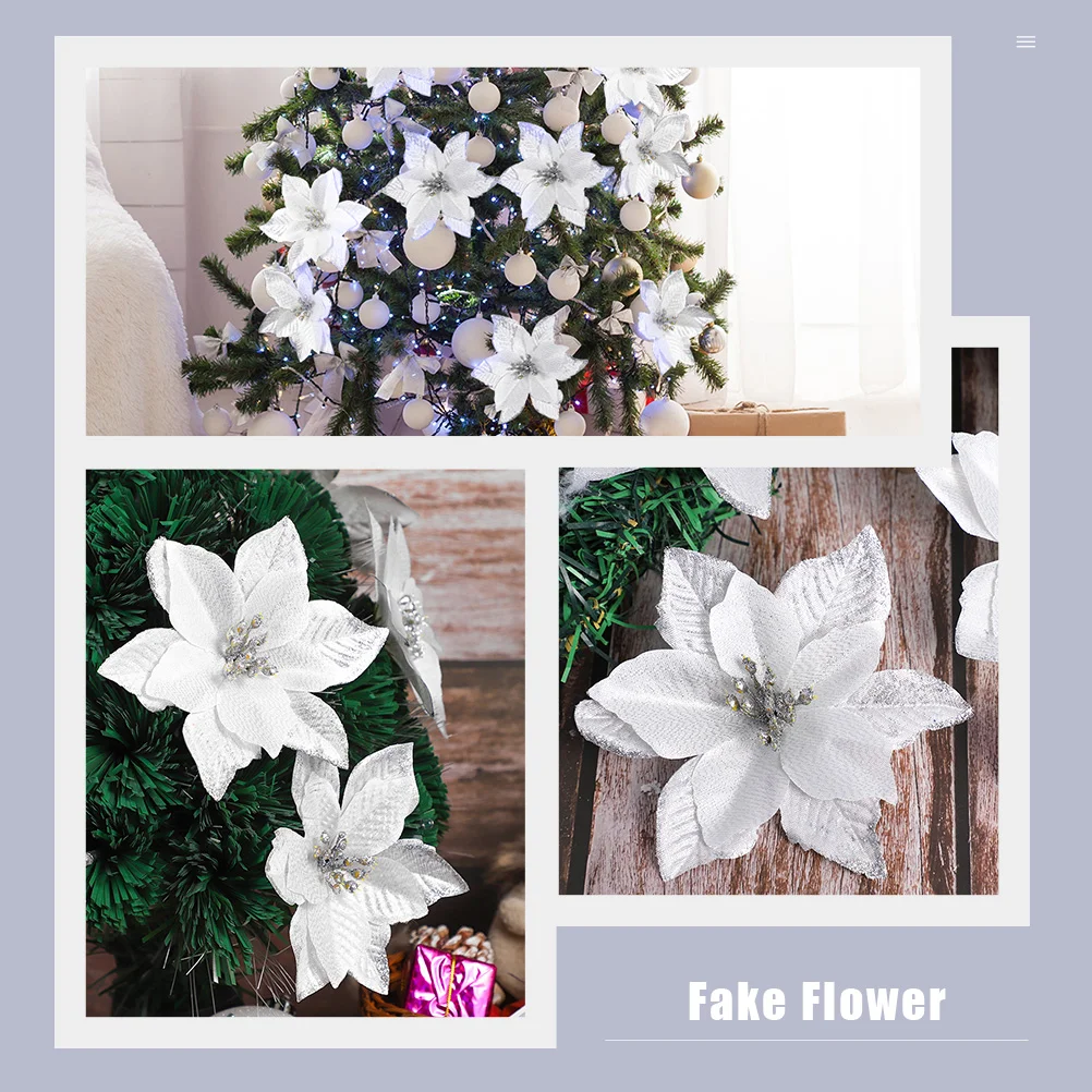 32 шт. рождественские украшения для магазина цветов фестиваль блестящие цветы