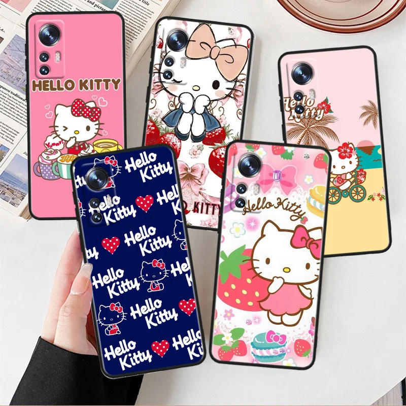 

Hello Kitty Cute Cartoon Phone Case For Xiaomi Mi 13 10S 10 9T 9SE 8 Mix Play A3 A2 A1 CC9E Note 10 Lite Pro Black Cover