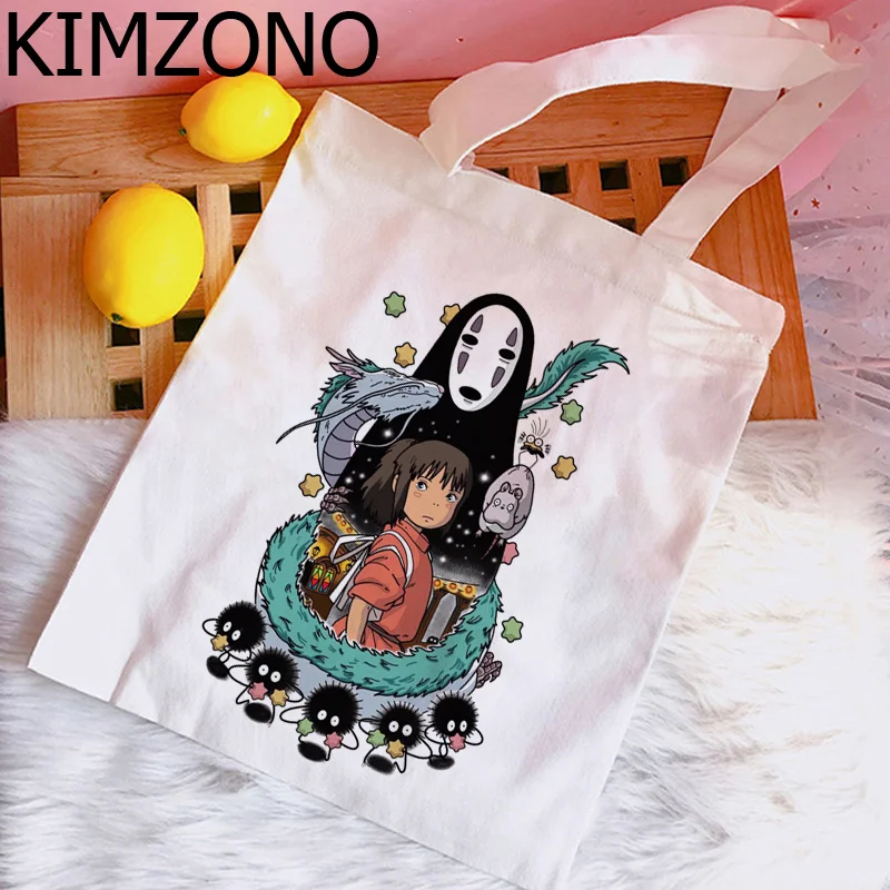 

Сумка для покупок Studio ghiashi Totoro Spirited Away, многоразовая Джутовая сумка, шоппер, эко-сумка, тканевая хозяйственная сумка