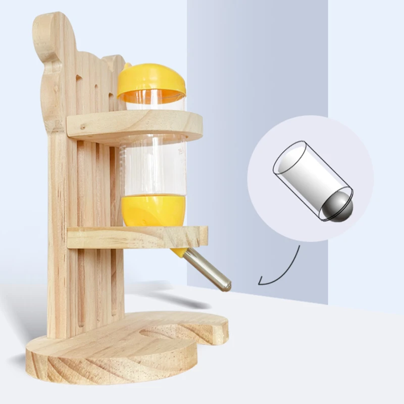 

Wooden Hamster Water Bottle Stand Adjustable Hamster Water Dispenser Stand Guinea Pig Nipple Drinker Rack Pet Accessories