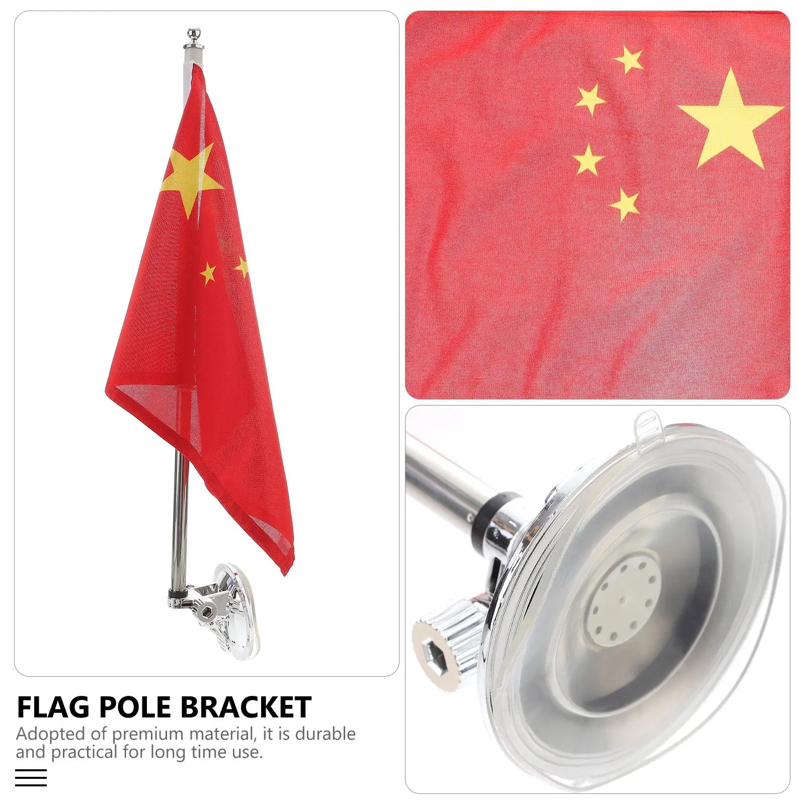 

Автомобильный флагшток с присоской, держатель для автомобильного флага из нержавеющей стали, подставка для флага на окно автомобиля, госуд...