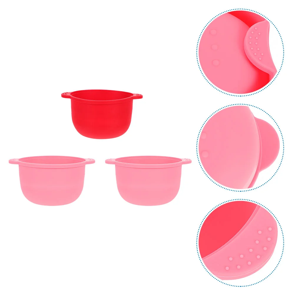 

3pcs Folding Silicone Bowl Wax Warmer Pot Bowls Hair Removal Waxing Bowls