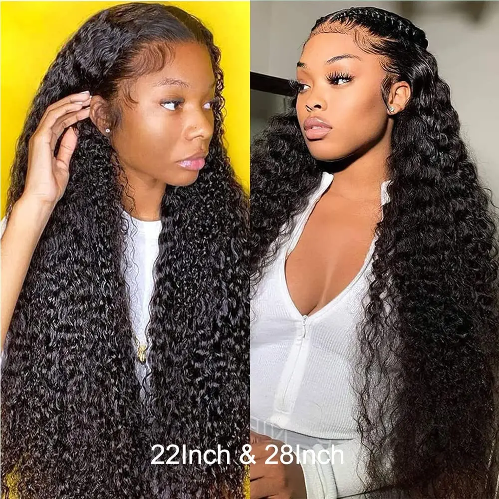 200% Density Water Wave Lace Front Wigs For Women Pre Plucked Hair Curly Human Hair Wigs Deep Wave 13x6 Lace Frontal Wigs