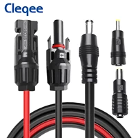 cleqee solar panel connector to dc 5 5x2 1mm adapter extension cable 1 4m with dc 84mmx1 7mm adapter for portable power station