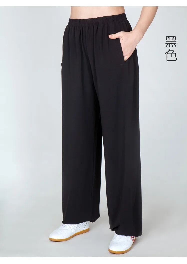 Cotton Linen Women Men Tai Ji Martial Arts Wushu Pants Chinese Style Wide Leg Sweatpants Casual Wing Chun Exercise Yoga Gym Pant