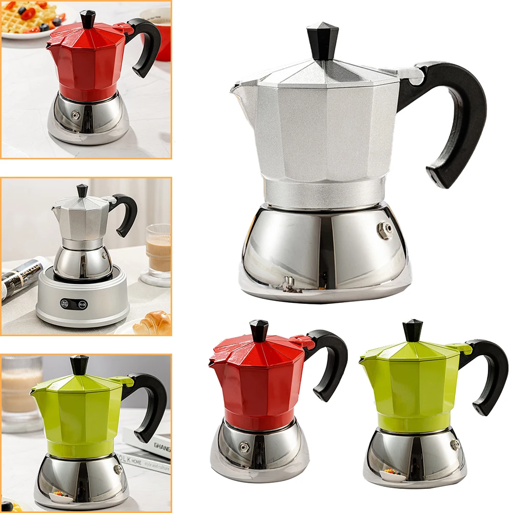 

Moka Pot Italian Coffee Machine Espresso Aluminum Geyser Coffee Maker Kettle Latte Stove Classic Coffeeware Barista Accessories
