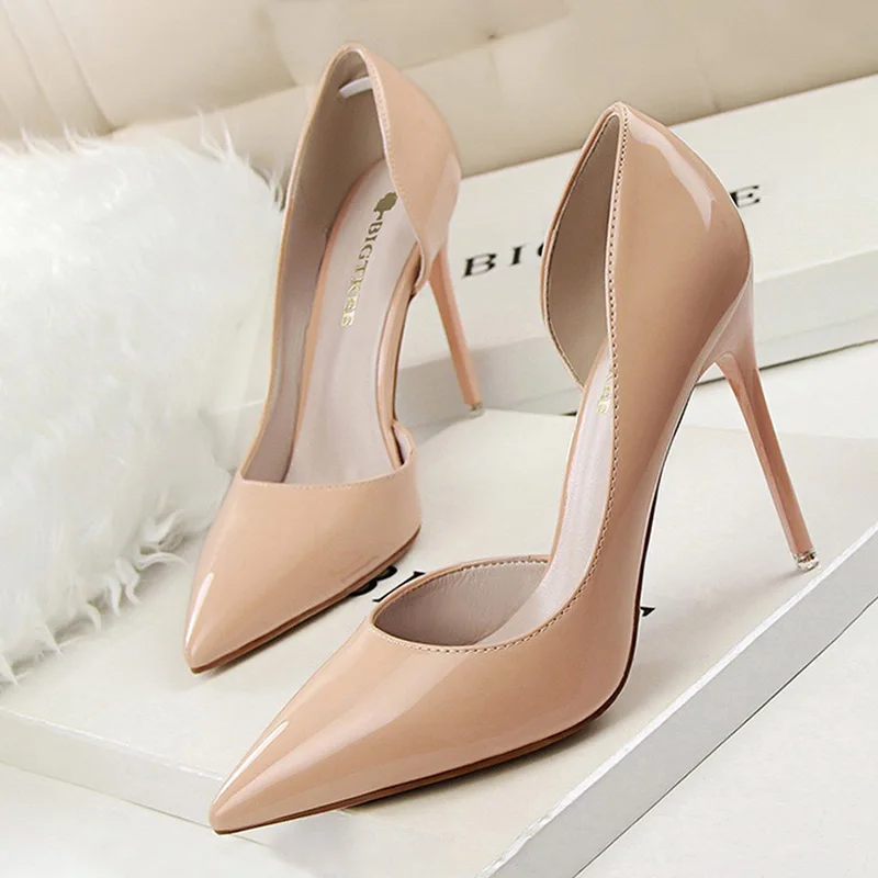 

BIGTREE Shoes Patent Leather Heels 2024 Fashion Woman Pumps Stiletto Women Shoes Sexy Party Shoes Women High Heels 12 Colour