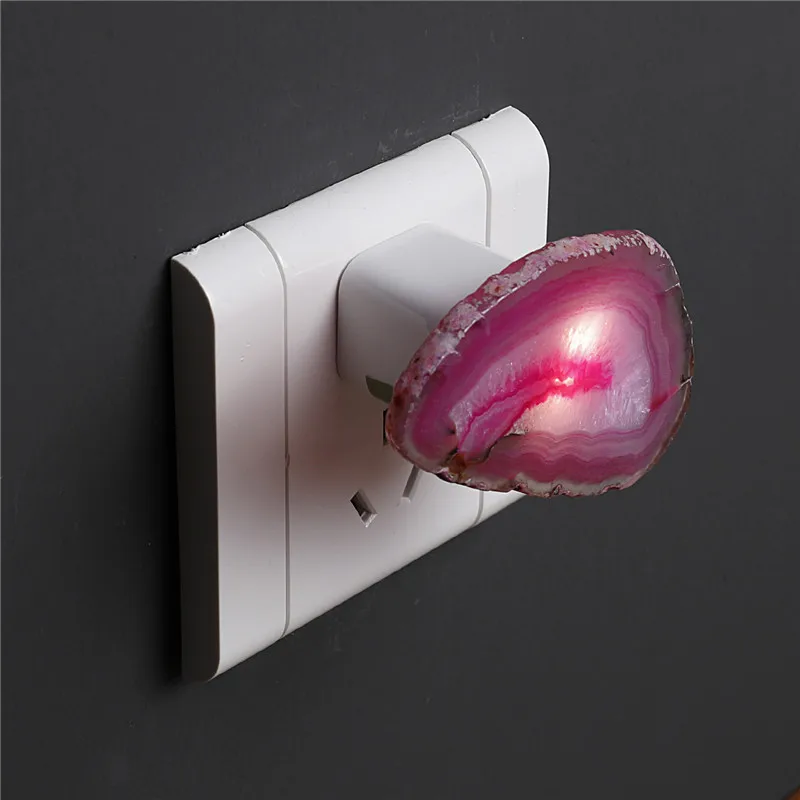 Натуральный агатовый камень USB-ночник яркий нестандартный минеральный кварц